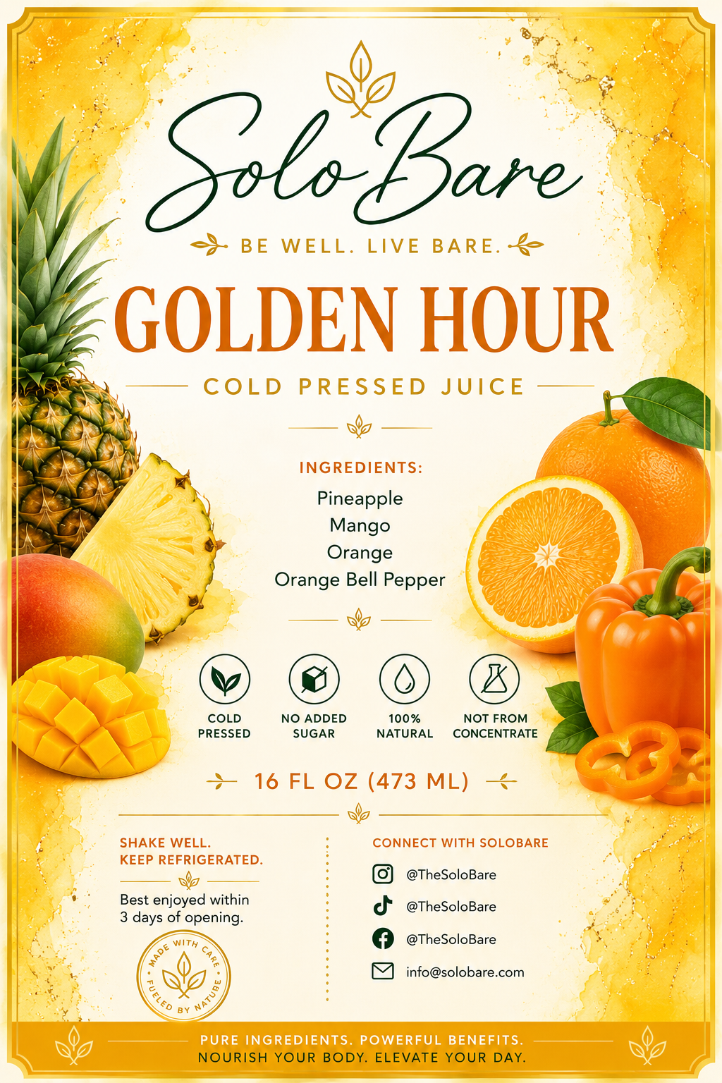 Solobare - Golden Hour Cold-Pressed Juice
