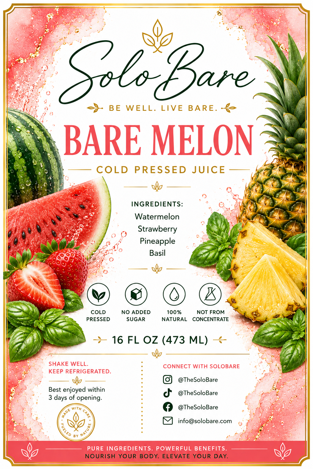 Solobare - Bare Melon Cold-Pressed Juice