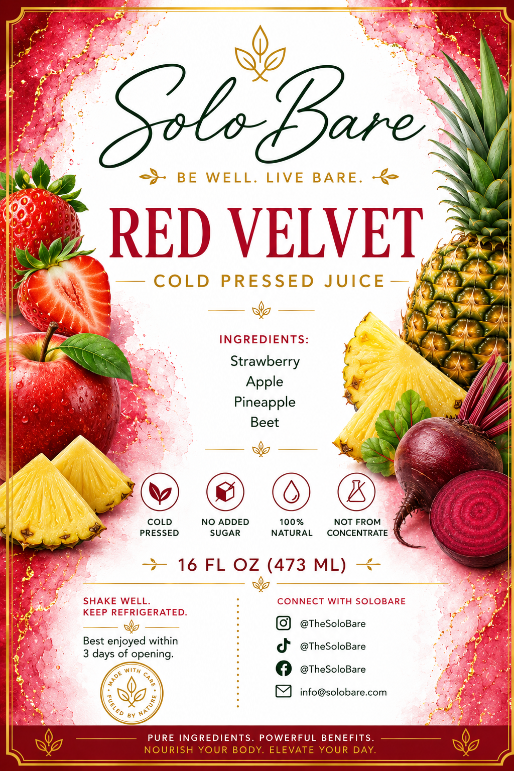 Solobare - Red Velvet Cold-Pressed Juice